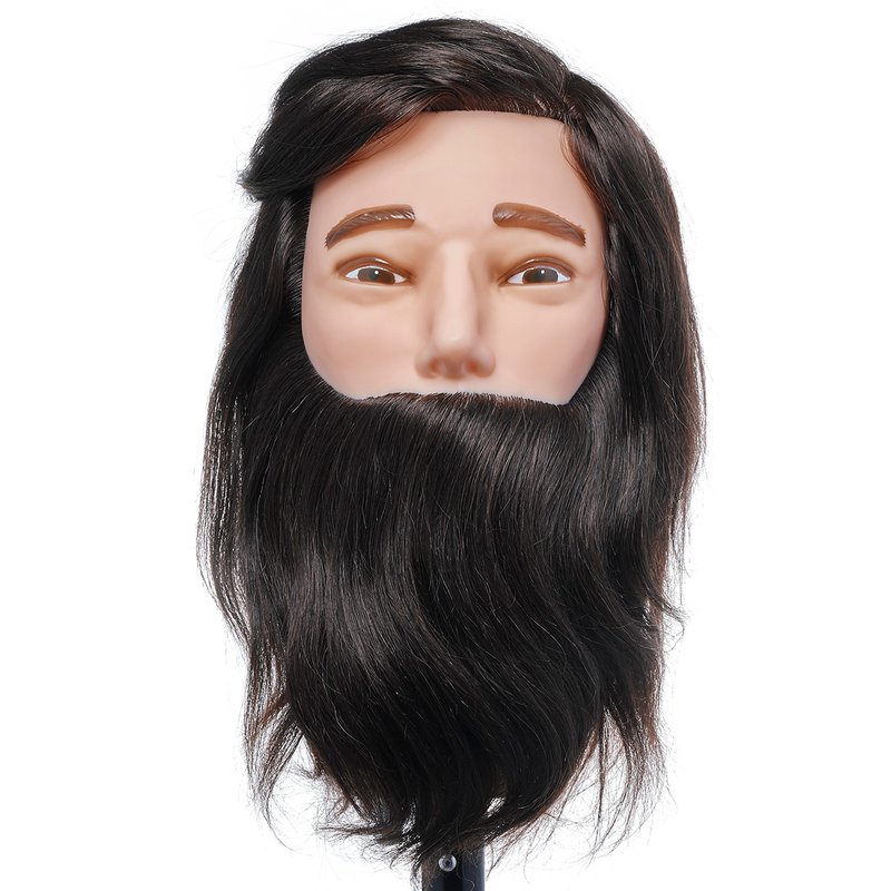 Cabeça de Boneco Masculino Para Treino Cabelo e Barba 100% Natural