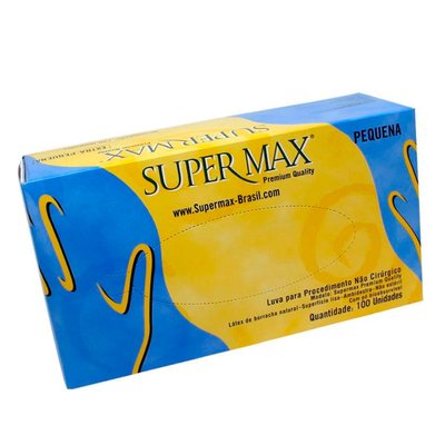 Luva Supermax  de Látex Para Procedimento 100 unidades