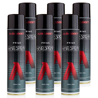 Kit 6 Hair Spray Fixador de Cabelo Prime Alfa Looks