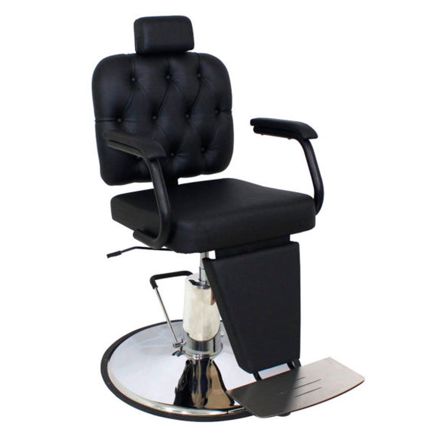 Cadeira Cabeleireiro e Barbeiro Reclinável Dompel Harley Premium Preto