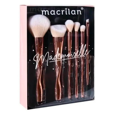 Kit 6 Pincéis Para Maquiagem Ed004 Mademoiselle Macrilan