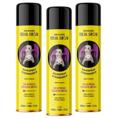 Kit 03 Hairspray Fixador Strong Hold Don Alcides Freak Show
