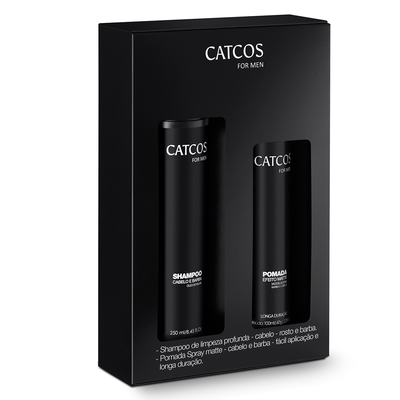 Kit Shampoo + Pomada Spray Efeito Matte Catcos For Men
