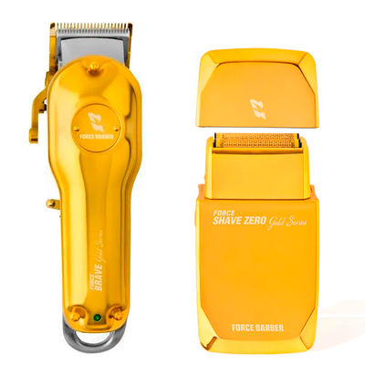 Kit Máquina de Corte Force Brave + Shave Zero Gold