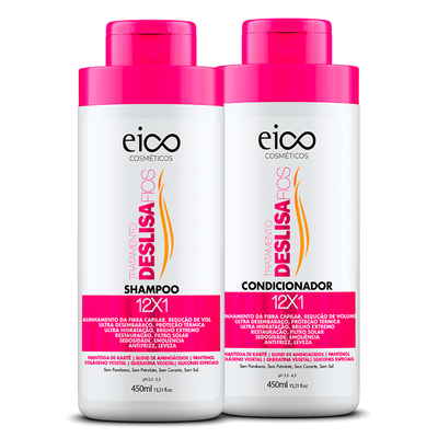 Kit Eico Shampoo + Condicionador Tratamento Deslisa Fios
