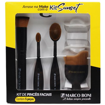 Kit De Pincéis Faciais Para Maquiagem Sunset Marco Boni