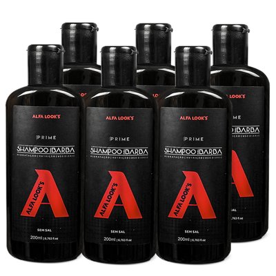 Kit 06 Shampoo para Barba Limpeza Profunda Alfa Look’s