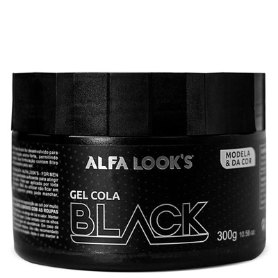 Gel Cola Black Para Cabelo Fixador Alfa Looks