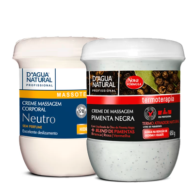 Kit Creme Pimenta Negra + Creme Neutro D'Água Natural