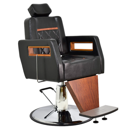 Cadeira de barbeiro hidraulica reclinável corsa, cabeleireiro, maquiagem,  móveis p/ salão, fortebello - cor: preto croco