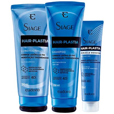 Kit Siàge Hair-Plastia Shampoo + Condicionador + Miracle Booster Pro-Aging Eudora