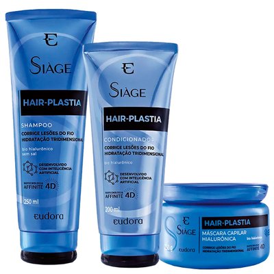 Kit Siàge Hair-Plastia Shampoo + Condicionador + Máscara Capilar Eudora